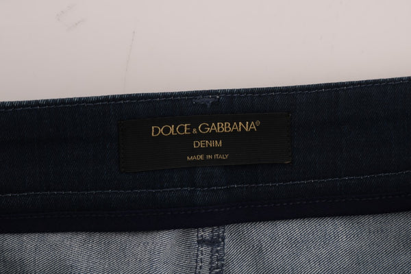 Dolce &amp; Gabbana Blue Lyhyt raidallinen minifarkkuhame