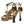 Dolce & Gabbana Gold Leather Baroque Heels Sandals Shoes