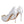 Dolce & Gabbana White Crystals Peep Toe Satin Pumps Shoes