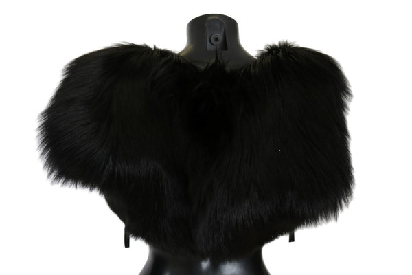 Dolce &amp; Gabbana Black Silver Fox Fur huivi