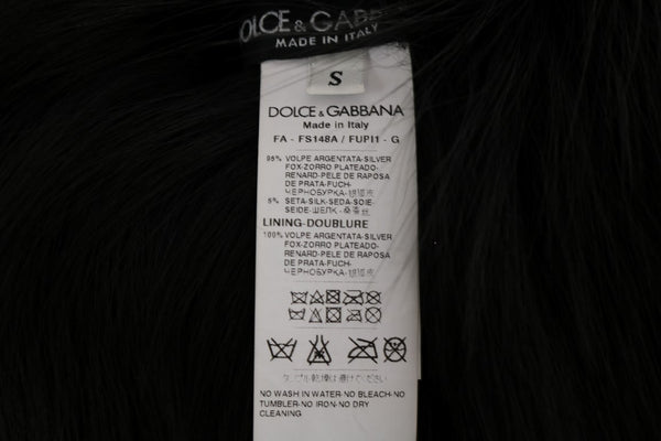 Dolce &amp; Gabbana Black Silver Fox Fur huivi