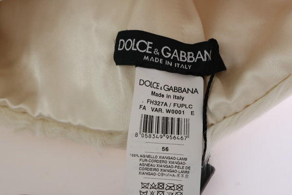 Dolce &amp; Gabbana Valkoinen Xiangao Lamb Fur Pipo