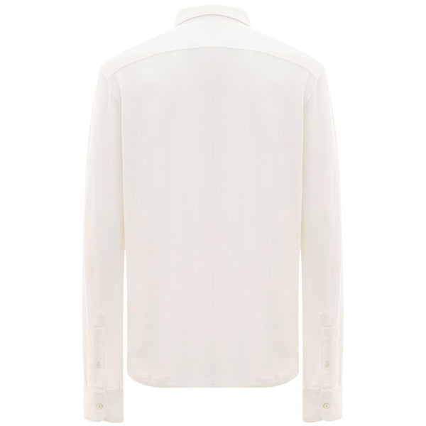 Corneliani White Cotton Polo Shirt