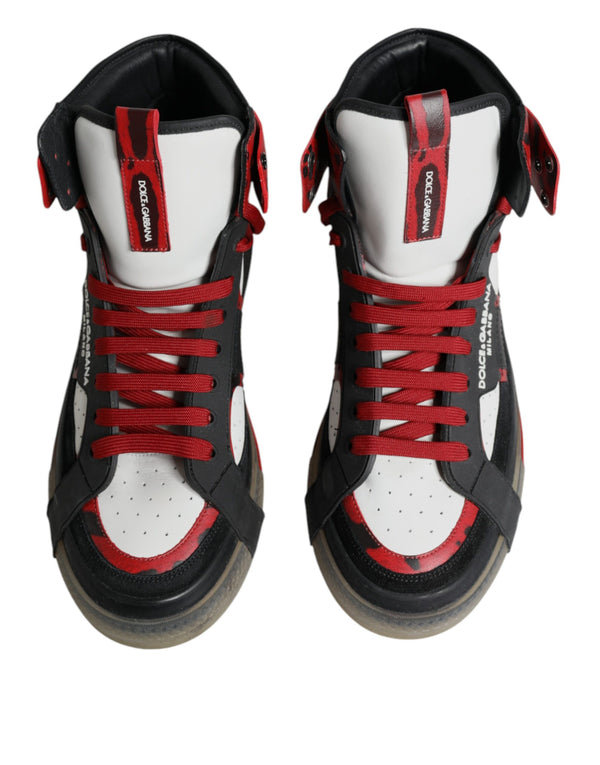 Dolce & Gabbana Multicolor Leather High Top Sneakers Shoes