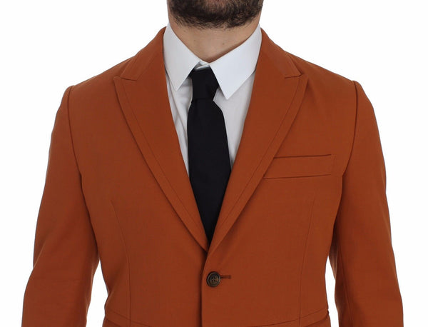 Dolce &amp; Gabbana Orange Cotton Stretch Blazer