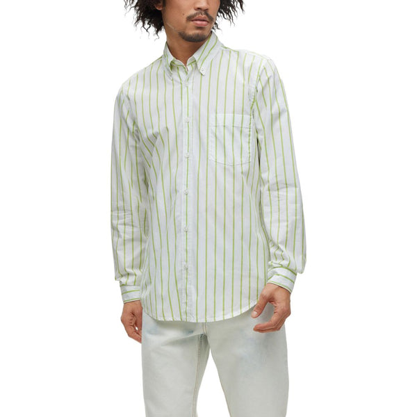 Hugo Boss Green Cotton Shirt