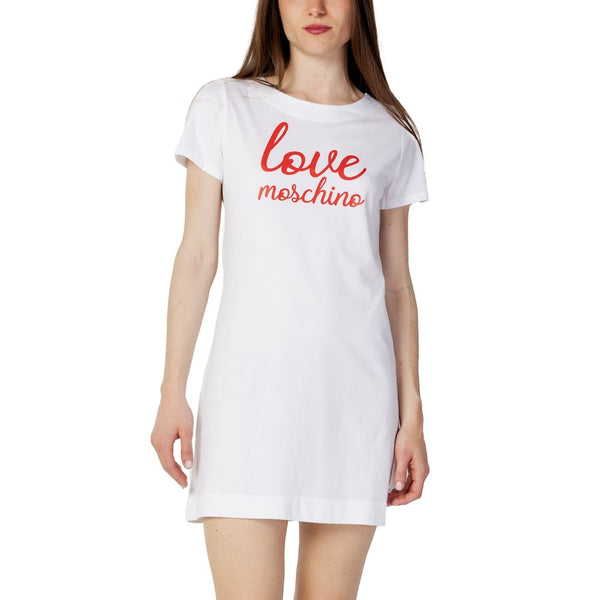 Love Moschino White Cotton Dress