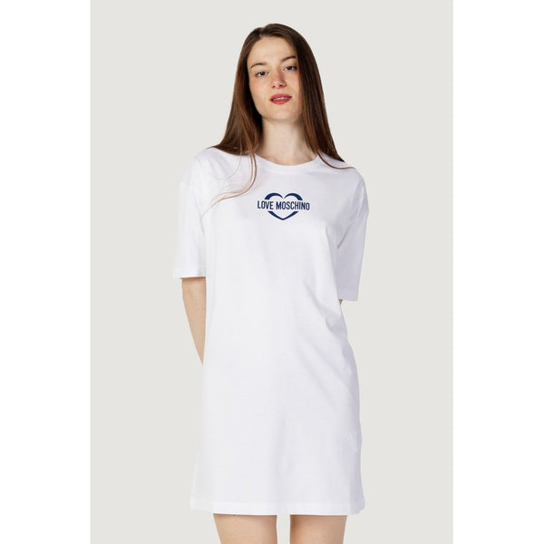 Love Moschino White Cotton Dress