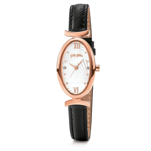 Folli Follie Black Leather Watch