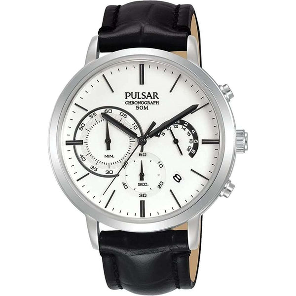 Pulsar Black Leather Watch