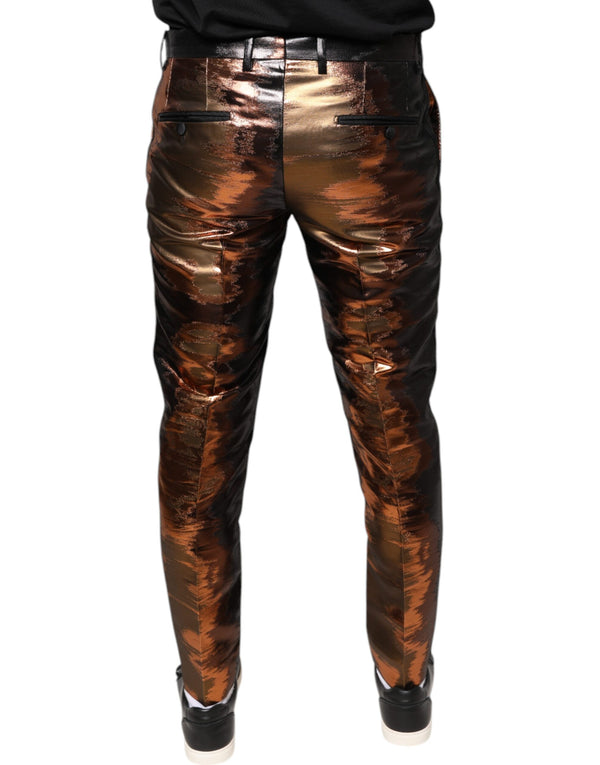 Dolce & Gabbana Multicolor Jacquard Skinny Men Pants