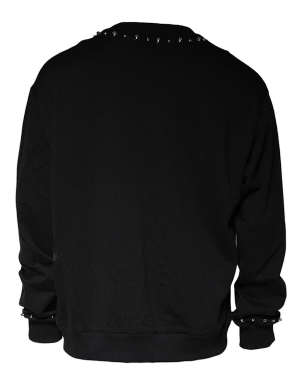 Dolce & Gabbana Black Logo Stud Pullover Sweatshirt Sweater