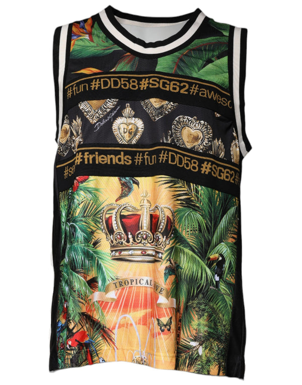 Dolce & Gabbana Multicolor Tropical Sleeveless Tank T-shirt