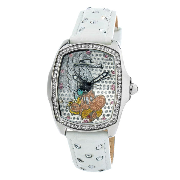 Chronotech White Leather Watch