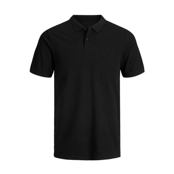 Jack Jones Black Cotton Polo Shirt