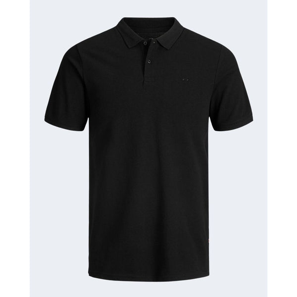 Jack Jones Black Cotton Polo Shirt