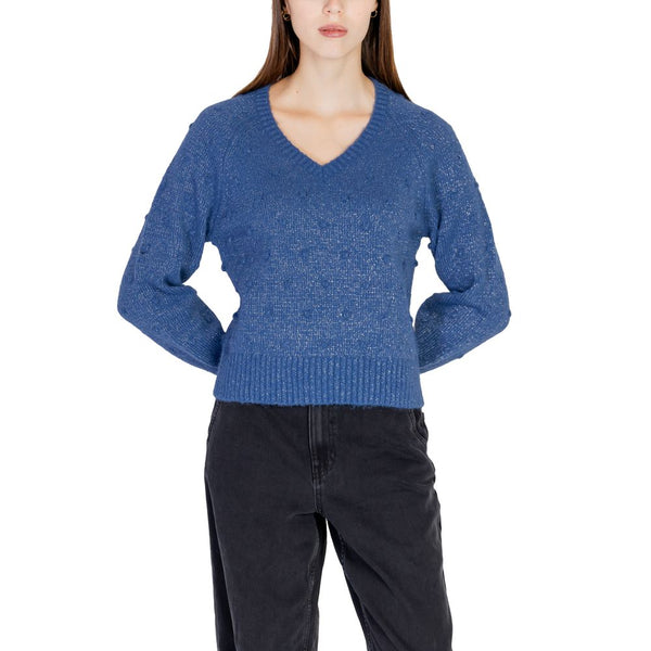 Vila Clothes Blue Polyester Sweater