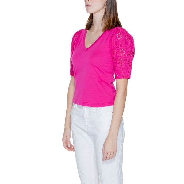 Morgan De Toi Pink Cotton Tops & T-Shirt