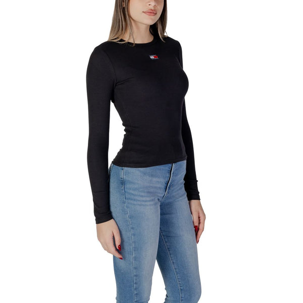 Tommy Hilfiger Jeans Black Cotton Rigenerato Tops & T-Shirt