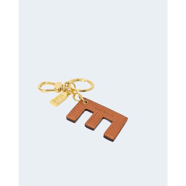 Alviero Martini Prima Classe Beige Leather Keychain