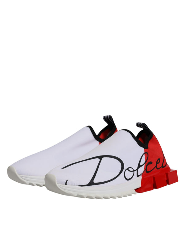 Dolce & Gabbana White Red Sorrento Sneakers Shoes