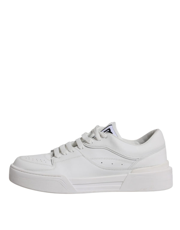 Dolce & Gabbana White Miami Leather Low Top Sneakers Shoes