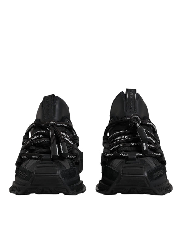 Dolce & Gabbana Black Low Top Space Lace Up Sneakers Shoes