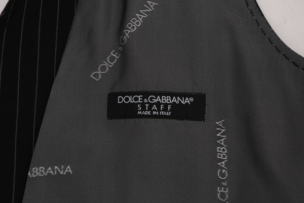Dolce &amp; Gabbana musta STAFF puuvillainen raidallinen liivi