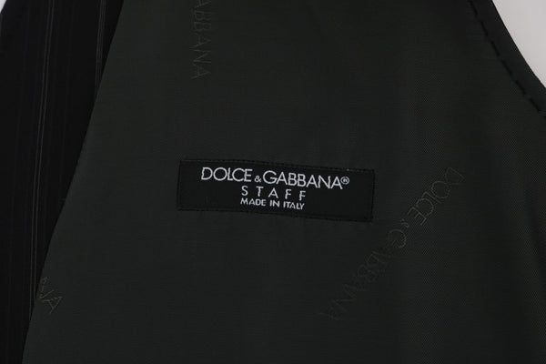 Dolce &amp; Gabbana musta STAFF puuvillainen raidallinen liivi