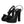 Dolce & Gabbana Black Leather Platform Heels Sandals Shoes