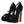 Dolce & Gabbana Black Leather Platform Heels Sandals Shoes