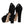 Dolce & Gabbana Black Leather Platform Heels Sandals Shoes