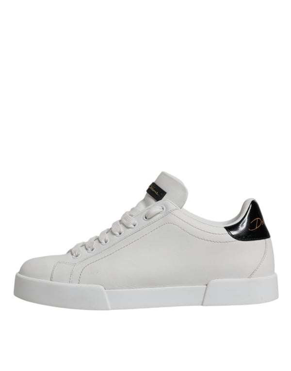 Dolce & Gabbana White Leather Classic Low Top Sneakers Shoes