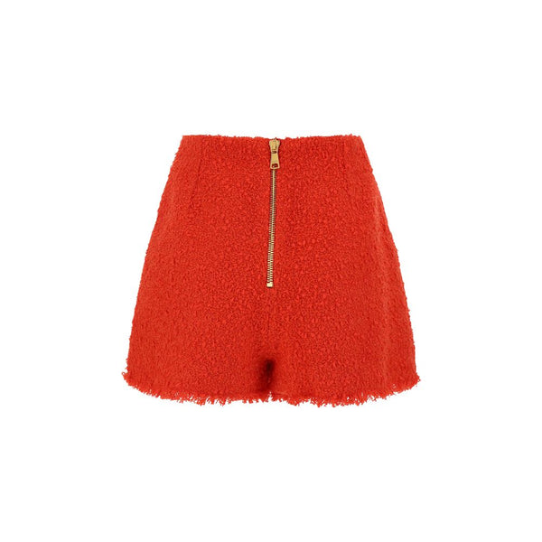 Balmain 2 Pkts Btn Escargot Belted Tweed Shorts