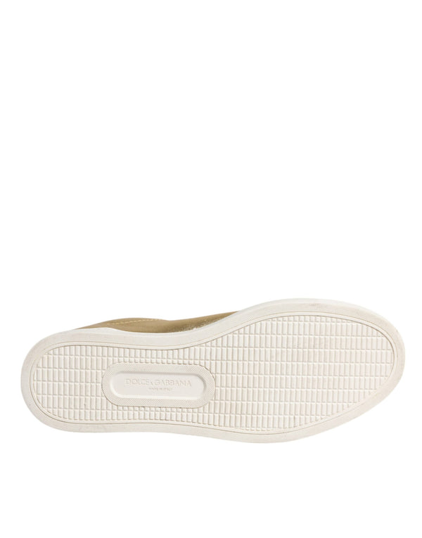 Dolce & Gabbana Gold Leather Logo London Men Sneakers Shoes