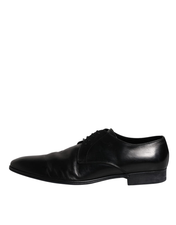 Dolce & Gabbana Black Patent Leather Derby Men Dress Shoes