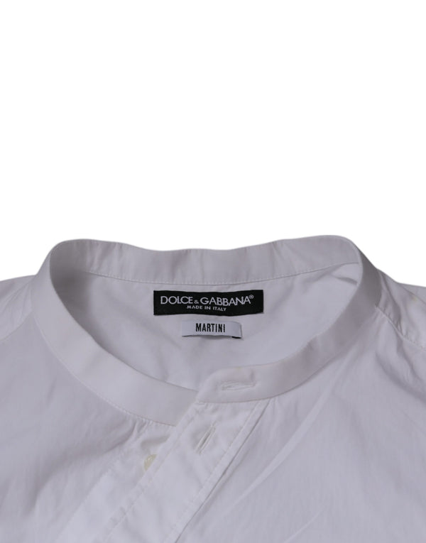 Dolce & Gabbana White Cotton Slim Fit MARTINI Dress Shirt