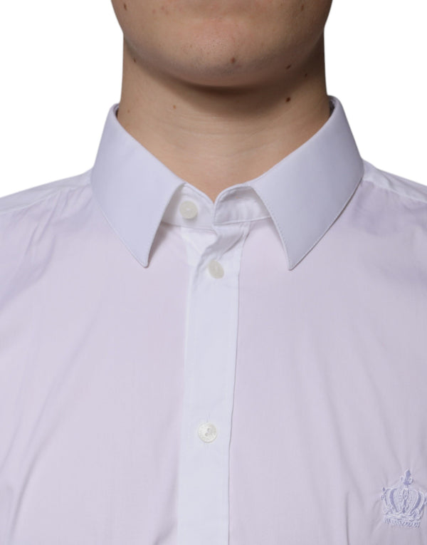 Dolce & Gabbana White Cotton Blend Men MARTINI Dress Shirt