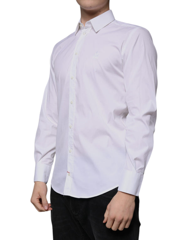 Dolce & Gabbana White Cotton Blend Formal MARTINI Shirt