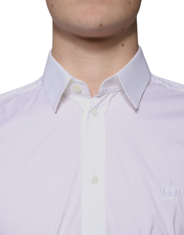 Dolce & Gabbana White Cotton Blend Formal MARTINI Shirt