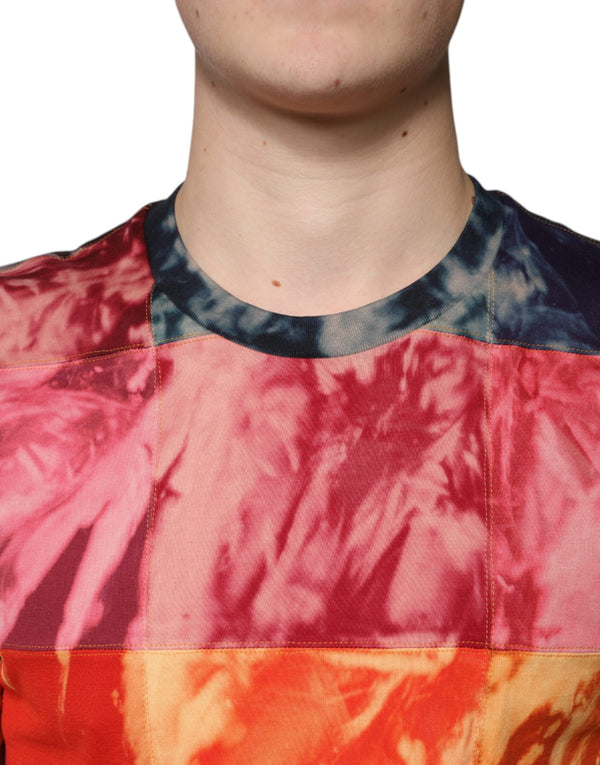 Dolce & Gabbana Multicolor Tie Dye Cotton Round Neck T-shirt