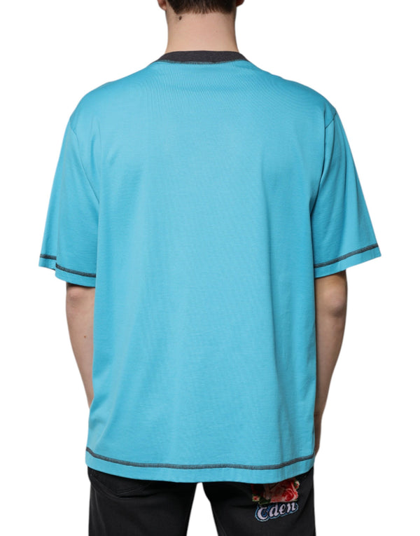 Dolce & Gabbana Blue Logo Crew Neck Short Sleeves T-shirt