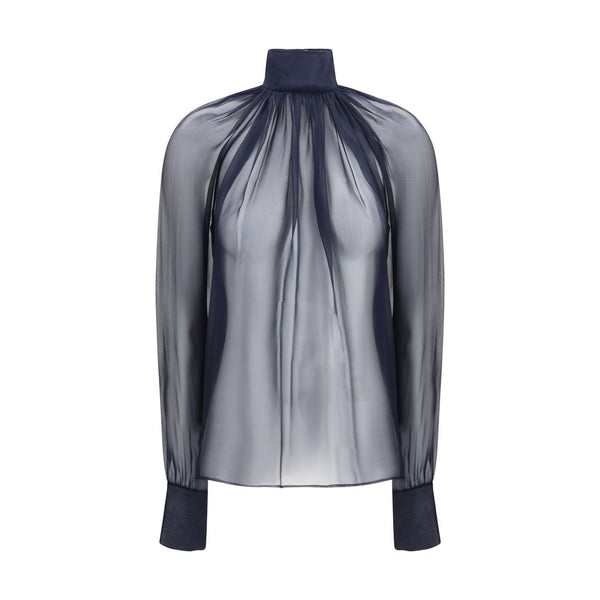 Saint Laurent Semi-transparent silk blouse