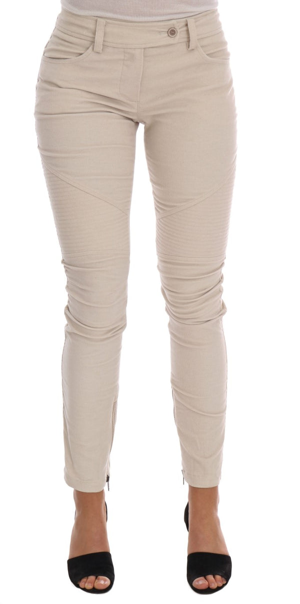 Ermanno Scervino Beige Slim Jeans Vakosametti Skinny Pants