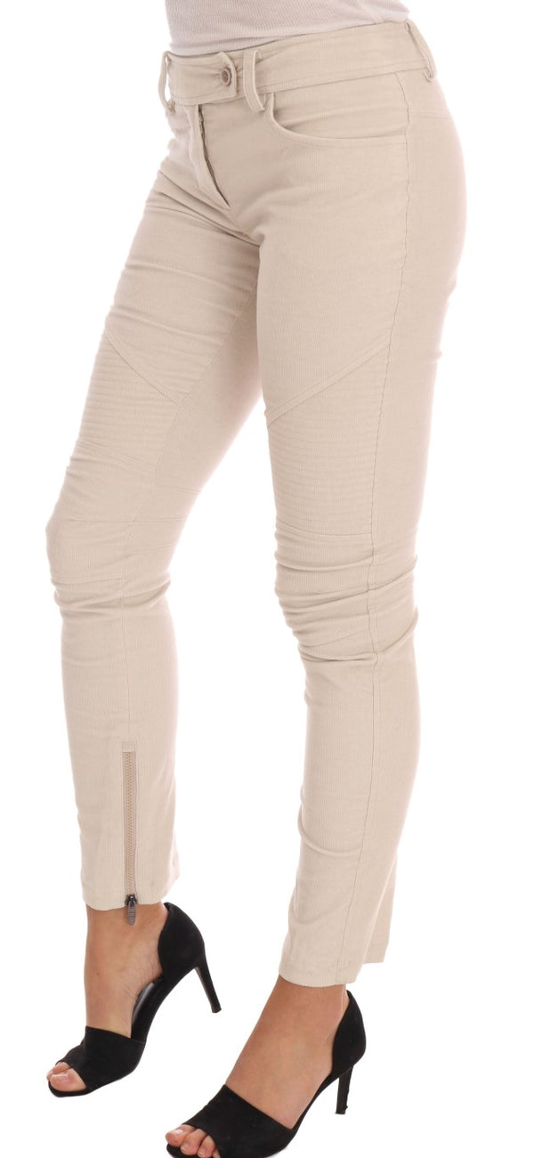 Ermanno Scervino Beige Slim Jeans Vakosametti Skinny Pants