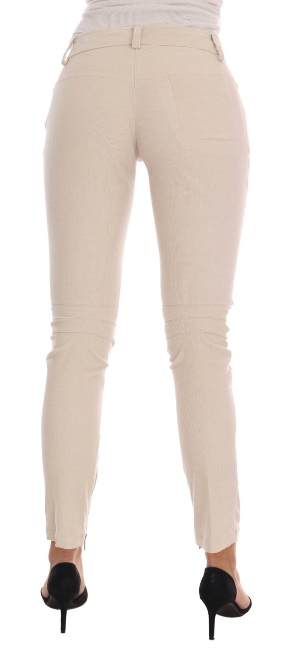 Ermanno Scervino Beige Slim Jeans Vakosametti Skinny Pants