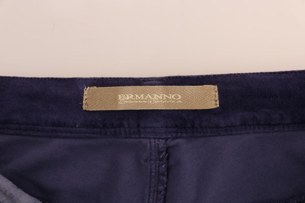 Ermanno Scervino Purple Corduroy Stretch Bootcut -housut