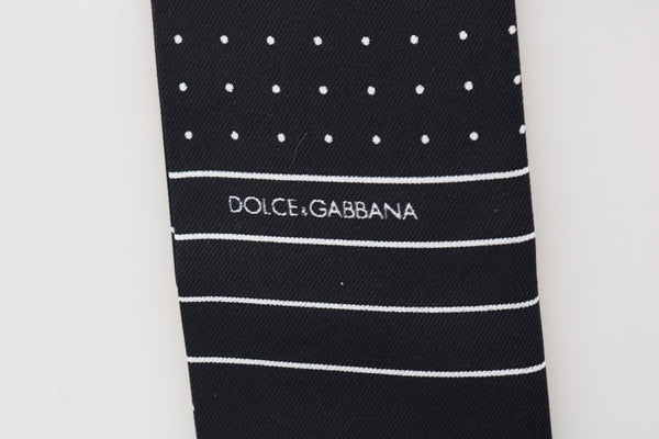 Dolce &amp; Gabbana tummansininen pilkullinen silkkihuivi