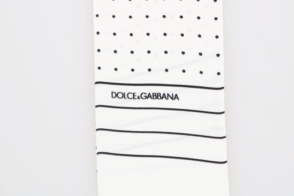 Dolce &amp; Gabbana valkoinen pilkullinen silkkihuivi