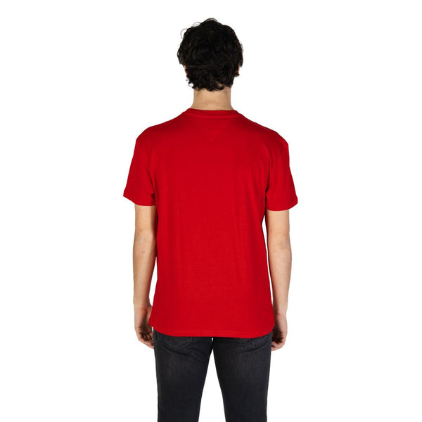 Tommy Hilfiger Jeans Red Cotton Rigenerato T-Shirt